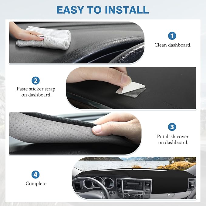 FIILINES Dash Cover for Toyota 4Runner 2003-2009, Dashboard Mat Accessories Dash Cover Sunshade Nonslip Mesh Protector No Gla