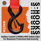 Ratchet Tie Down Straps, 2340lb Break Strength, 4pc 1inch x 16FT Ratchet Strap Set with Padded Handles & Coated S Hook W/Safety Clip, Cargo Strap Tie-Down for Motorcycle, Truck (Red)
