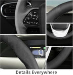 Hand-Stitch Steering Wheel Cover,Fit for Toyota Prius 2016 2019/Prius Prime 2017/Prius Plug-in Hybrid 2017/Mirai 2016,Non-Slip Breathable Microfiber Leather Steering Wheel Cover on Wrap