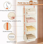 4 Pcs Modular Closet Organizer - Detachable & Foldable Hanging Storage Cubes, 88L Total Capacity, Heavy Duty Fabric Shelves f