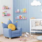 Forbena Large Pink Kids Book Shelves for Girls Room Wall Set of 4, Floating Nursery Book Shelf for Baby Girl Deocr, 24 Inches