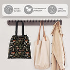 Car Trash Bag Large Hanging Can for Back of Seat, Cute Waterproof Car Garbage Bag for Vehicle, Travelling, Outdoor Cute Boho Mushroom