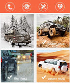 Snow Chains for Car, 12 PCS Universal Adjustable Snow Tire Chains for Sand Snow Mud Emergency Traction