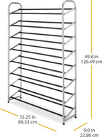 Whitmor 8 Tier Shoe Tower - 40 Pair - with Non-Slip Racks