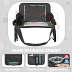MENZOKE Kids Travel Tray, Road Trip Activities for Kids with Dry Erase Board & Cooler Cup Holder, Toddler Car Activities with