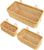 AceList Wall Hanging Basket, Boho Style Hand-Woven Hanging Storage Baskets - Set of 3, Ideal for Boho Room Decor, Kitchen, Ga