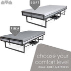 Milliard Deluxe Presidential Folding Bed with Mattress for Adults, Twin Size, Portable Foldable Bed with Bonus Pillow and Bla