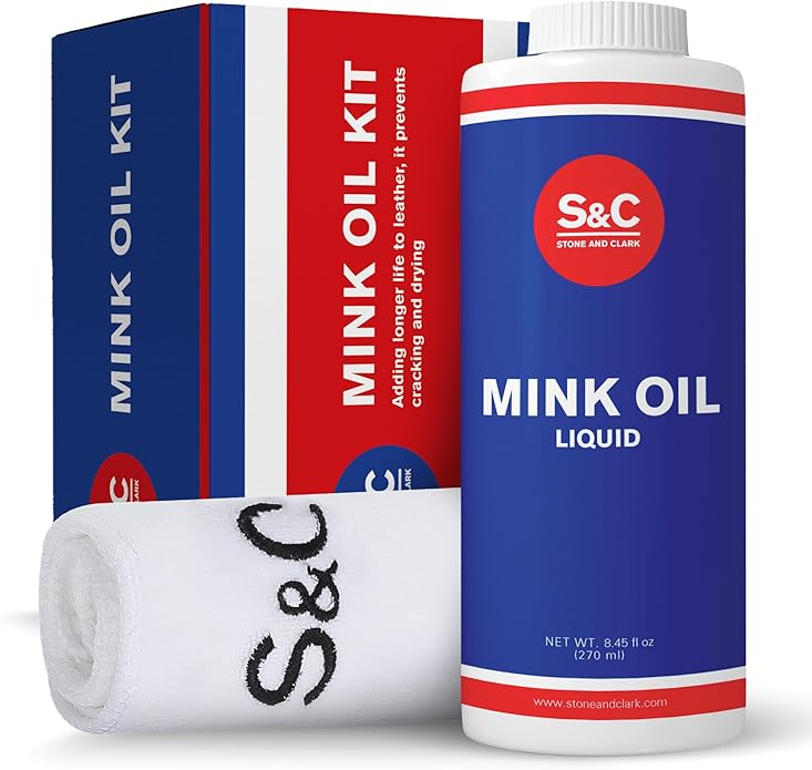 Stone and Clark Mink Oil for Leather Boot - Leather Conditioner & Protector for Boot, Belt, Saddle, Baseball Glove & Purse