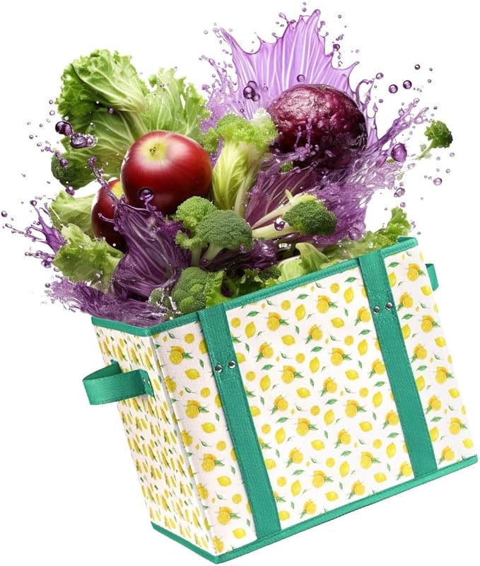 3 Pk Reusable Grocery Bags, Foldable Shopping Basket, Daily Utility Storage, Reinforced Bottom Handles Waterproof