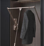 Pull-Down Wardrobe Clothes Rail - Extendable Pull Out Closet Rod, Multifunctional Double Buffering Wardrobe Clothes Hanger Ra