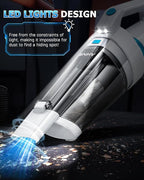 AHNR Handheld Vacuum Cordless, 16000PA Powerful Suction Hand Held Vacuum Dust Busters Cordless Rechargeable with LED Light & 