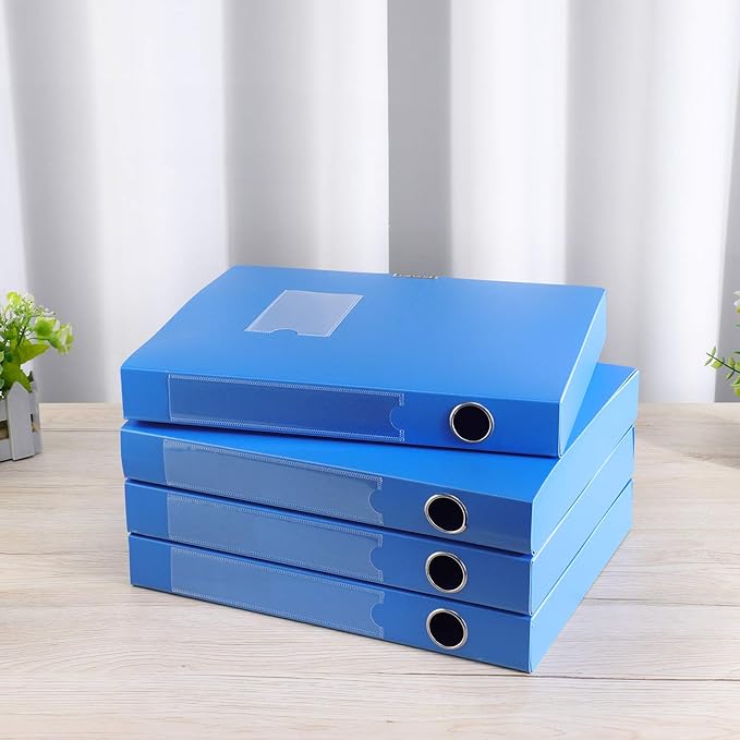 A4 Storage File Boxes Plastic Archives Cases with Lid, File Folder Organizer Document Filing Box for Office, Letter Size Pape