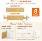 Lifewit 4" High 8 Pack Bamboo Drawer Dividers 43-54cm/17-21.5" Adjustable Wooden Drawer Organizer for Clothes/Utensils, Expan