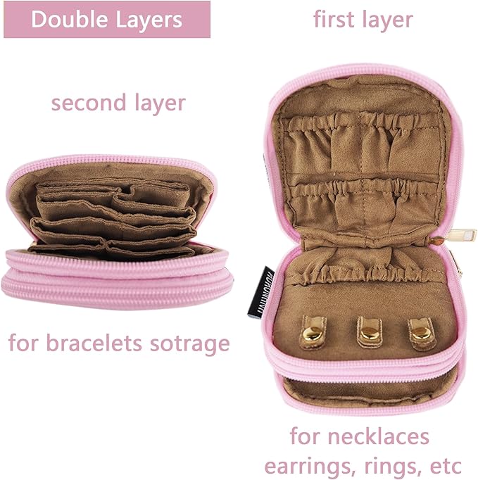 Travel Jewelry Case Small Jewelry Organizer Purse Jewelry Bag Women Christmas Gifts Jewelry Purse for Bracelet Rings Earring 