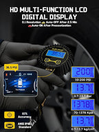 AZUNO Digital Tire Inflator with Pressure Gauge, 200 PSI (0.1 Res) w/LED Flashlight, Heavy Duty Air Compressor Accessories 7pcs Set, w/Lock on Air Dual Head Chuck and 90° Tire Valve