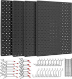Ultrawall Metal Peg Board Panels with Hooks, Pegboard Wall Tool Organizer for Garage, 74pcs Peg Board with Accessories, 16"X1