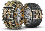 KYX Tire Chains for Car/SUV/Pickup Truks, Adjustable Universal Emergency Snow Chains for Tire, 8.7-11.1 inch, 8 Pcs