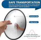 12" Acrylic Convex Mirror – Adjustable Wide Angle View Traffic Mirror for Enhanced Security Coverage in Rooms, Offices, Warehouses, Parking Lots, and Addressing Corner Blind Spot Areas