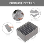 Qozary 4 Pack Drawer Organizers for Clothing, 8 Grids Foldable Closet Organizers and Storage Bins for Bedroom, Dresser Organi