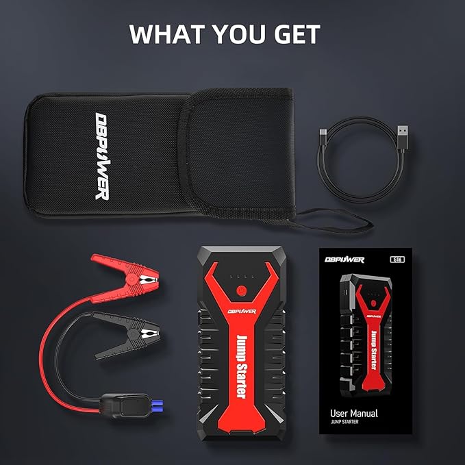 DBPOWER 5000A/80.66Wh Portable Car Jump Starter (UP to 8.0L Gas/6.5L Diesel Engines) 12V Auto Lithium-Ion Battery Booster