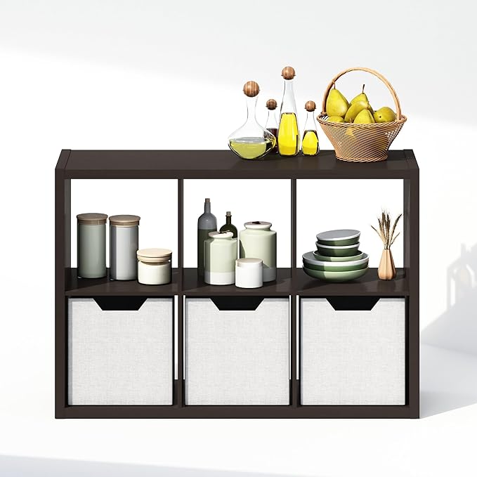 Furinno Cubic Closet Organizers and Storage, 6-Cube Closet Organizer, Open Shelf Closet Storage, Extra Thick Frame for Wardro