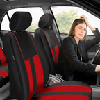 FH Group Car Seat Cover Full Set Striking Striped Car Seat Covers with Front Seat Covers and Rear Split Bench, Universal Fit 