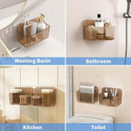 Diesisa 2pc Acrylic Wall Mount Organizer, Adhesive Cabinet Door Organizer,Acrylic Bathroom Shelves for Wall,No Drilling Hang 