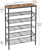 YATINEY 6-Tier Shoe Rack, Shoe Storage Organizer for Closet, Free Standing Shoe Organizer with Metal Mesh Shelves, 24 Pairs o