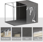 CYhom 4 Pack Clothes Storage Bins with Metal Frame - Linen Fabric Foldable Stackable Container Organizer Set with Clear Windo