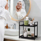 Anyoifax Bathroom Counter Organizer 2 Tier Vanity Storage Countertop Shelf Makeup Organizer Perfume Tray Skincare Holder for 