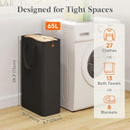Lifewit 65L Slim Laundry Hamper, Narrow Small Laundry Basket with Handle for Dirty Clothes, Collapsible Tall Thin Laundry Bin