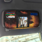 Wolf Car Sun Visor Organizer, Auto Interior Accessories Pocket Organizer Glasses Clip， Truck SUV Storage Pouch Holder with Double Zipper Pockets