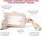 Genuine Leather Luggage Tag with Privacy Flap Set for Men Women Travel Easy with Suitcase Tags Identifiers (Nude, 2 Pack)