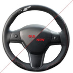 MEWANT Hand Stitched Steering Wheel Cover for Tesla Model 3 2017-2023 / Model Y 2020-2023 for Tesla Model 3/Y Accessories