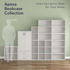 Homes: Inside + Out Apexa 2-Cube Storage Organizer Shelves, Stackable Wood Bookcase Fits Cubby Bins for Organization, Dorm Te