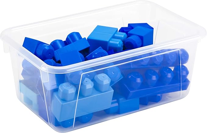Storex Small Cubby Bin, 12.2 x 7.8 x 5.1 Inches, Translucent, 5-Pack (62461U05C)