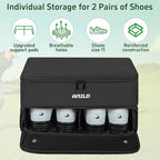 ANILD Golf Trunk Organizer, 2 Layer Golf Storage Case with Separate Ventilated Compartment for 2 Pair Shoes, for Balls, Tees,