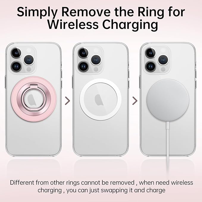 SYNCWIRE Magnetic Phone Ring Holder for MagSafe [2 Pack] - Magnet Cell Phone Grip Stand Finger Ring Kickstand Two-Sided Magnetic Compatible with iPhone 17 Pro Max 16 15 14 13 12 MagSafe Accessories