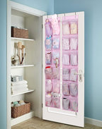 MISSLO Over The Door Shoe Organizer 12 Large Mesh Pockets Hanging Narrow Closet Door, Baby Hanging Shoe Rack Kids Closet Stor