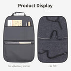 Kick Mat Back Seat Protector Waterproof Leather Car Seat Back Organizers Cover with 3 Storage Pockets for Kids Pets SUV Sedan Minivan Truck Car Travel Accessories (Black 2-Pack)