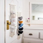 jontell Boho Baseball Cap Hanger-1 Pack-Macrame Hat Organizer for Ball Caps Holder Over Door, Hat Rack for Wall, Cap Rack for