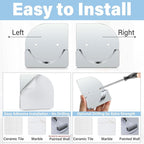 Metal Shower Curtain Rod Holders, Heavy Duty No Drill Adhesive Wall Mount or Screw Brackets, Rustproof Waterproof Rod Support