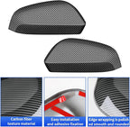 Chrome Carbon Fiber Style Car Side Door Mirror Trim Cover for Toyota Tacoma 2024 2025 2026 and 4Runner 2025 2026 (Rearview None Turn Signal Lamp）Auto Exterior Decorations Accessories Decor Kit