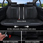 Coverado Front and Back Seat Covers 5 Pieces, Full Set Universal Seat Covers for Cars, Breathable Fabric&Leather Car Seat Pro