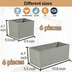 Fordonral Drawer Organizer Clothes, Foldable Fabric Dresser Organizer Closet Organizers and Storage Box for Underwear,Folded 