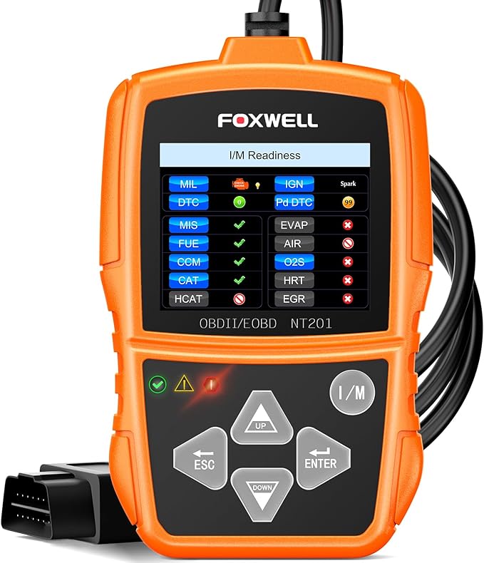 FOXWELL NT201 OBD2 Scanner Code Reader for Cars and Trucks - Reset Check Engine Light, Read and Clear Fault Codes, Live Data