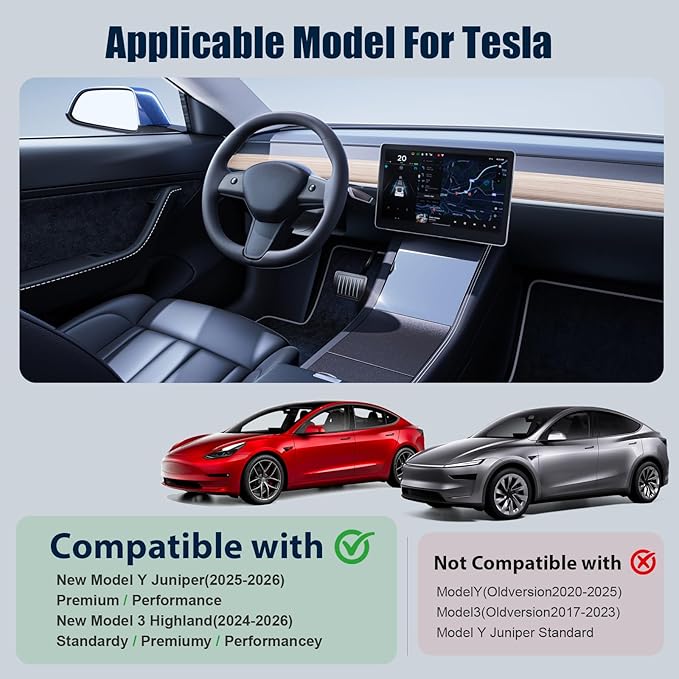 5PCS Center Console Organizer for 2025 2026 Tesla Model Y Juniper (Premium & Performance) and Model 3 Highland Accessories,[Flexible Mobility&Tidy Space] Hidden Storage Box Cup Holder