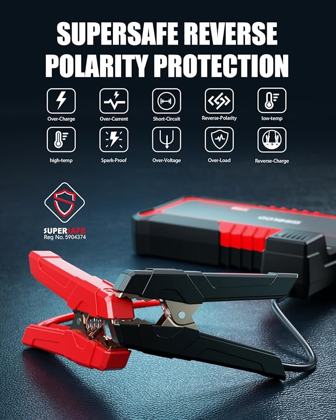 GOOLOO Upgraded GP3000 Jump Starter 3000A Peak Car Starter (Up to 9L Gas or 7L Diesel Engine) 12V Jump Box Auto Lithium