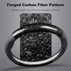 Ergocar Car Steering Wheel Sleeve, Round Forged Carbon Fiber and Leather Material Steering Wheel Sleeve, 37-38cm/14.5-15inch, Non-Slip, Soft, Breathable, Sports Style