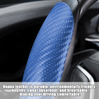 Mandark 3PCS Carbon Fiber Car Steering Wheel Cover, Anti-Skid Leather Vehicle Segmented Steer Wheel Protector, Auto Interior 